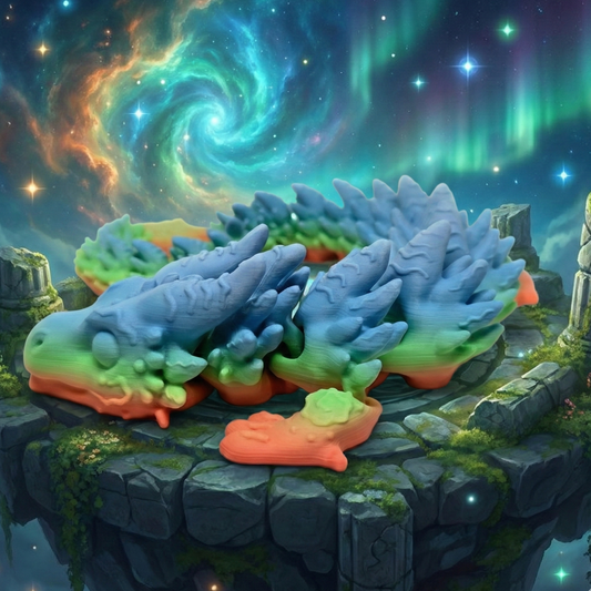 Dragón Guardián Elemental 3D – Rainbow Blossom Articulado