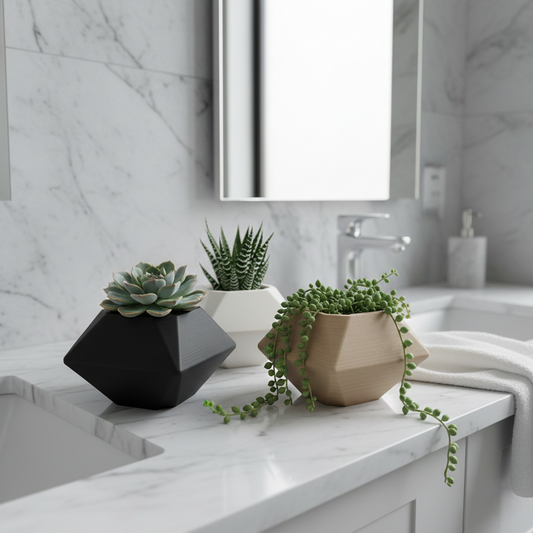 Maceta Geométrica "Diamond" | Minimalismo 3D para Cactus y Suculentas