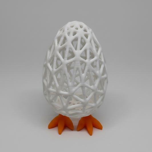 Huevo de Pascua Estilo Voronoi con Patitas | Decoración Moderna 3D