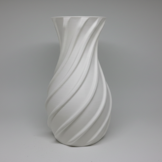 Jarrón Decorativo "Twist" Blanco | Diseño Nórdico Minimalista 3D