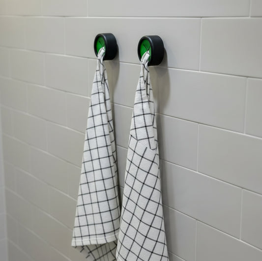 Pack x2 Soportes de Pared para Trapos de Cocina - Sistema "Push" con Adhesivo 3M