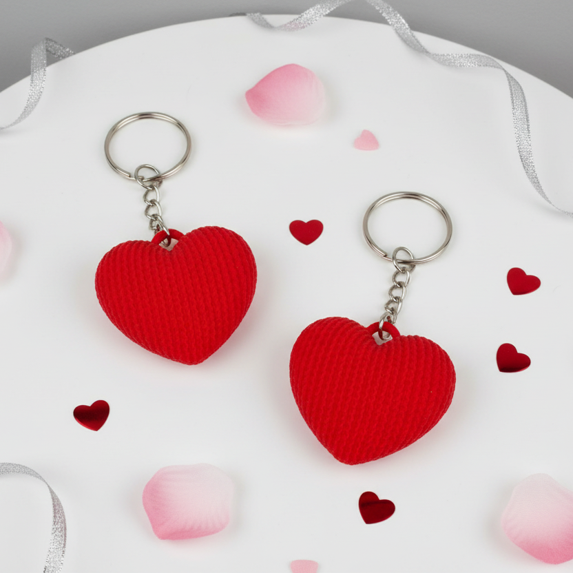 Pack Pareja: 2x Llaveros Corazón "Amigurumi" | Para Compartir