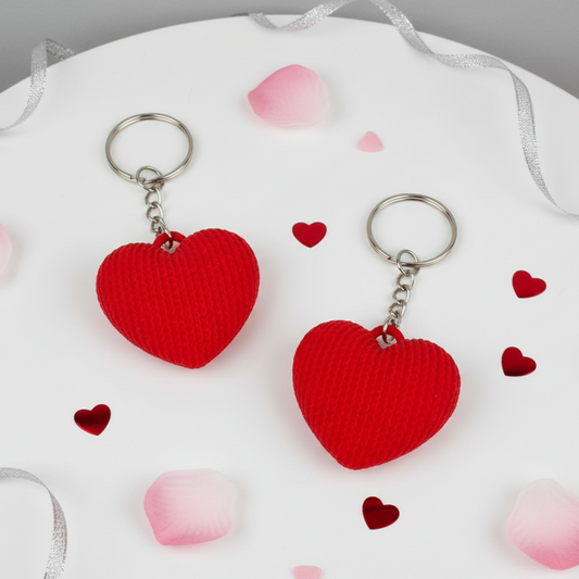 Pack Pareja: 2x Llaveros Corazón "Amigurumi" | Para Compartir
